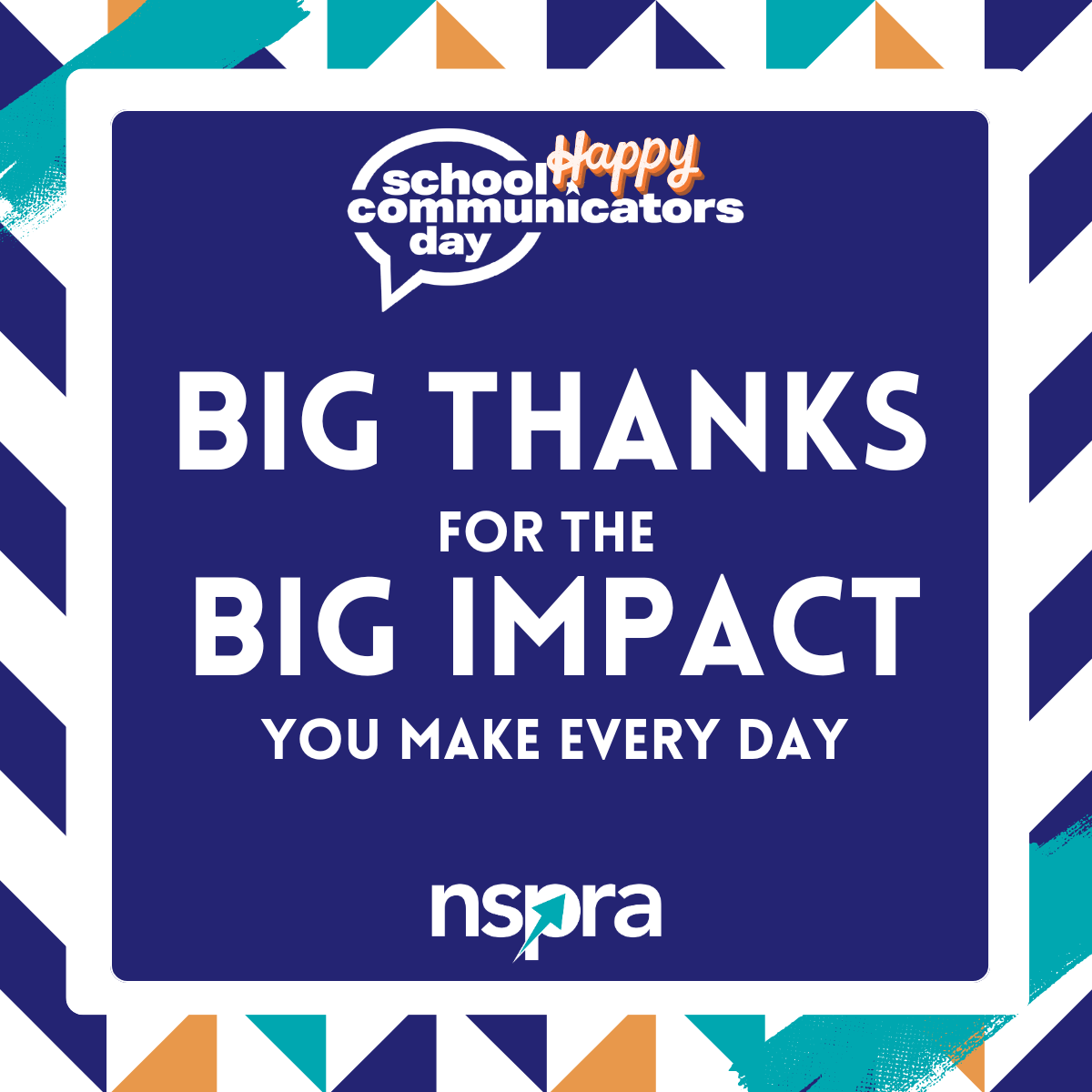 Image of a social media post thanking school communicators
